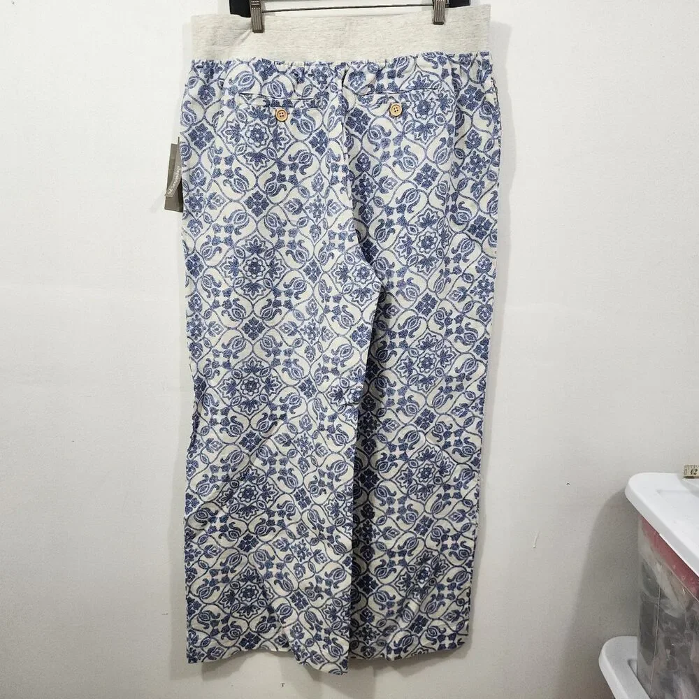 Soft Surroundings Aliso Point Full Length Wide Leg Linen Pants NWT Size L